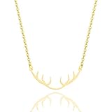 GegenstandsartHalskette BLMDHW Christmas Deer Horn Geweih Halsketten Charme Frauen Schmuck Edelstahl Langkettige Statement Halskette