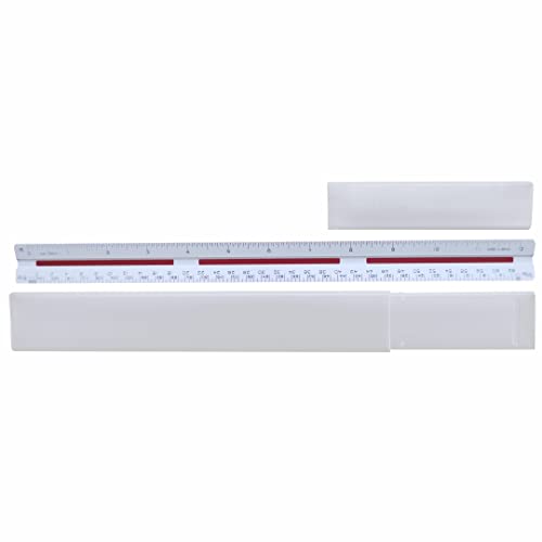 Escalímetro Triangular, Trident, 7830/5, Branco, 30 cm