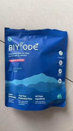 Image of Calm Magnesium Powder, Natural Cortisol Supplements Powdered Mix No Sugar for L-Theanine, Ashwagandha, Magnesium Glycinate, Vitamin D3, Relaxation, Focus, Raspberry Lemonad, On The Go, 20 Packet