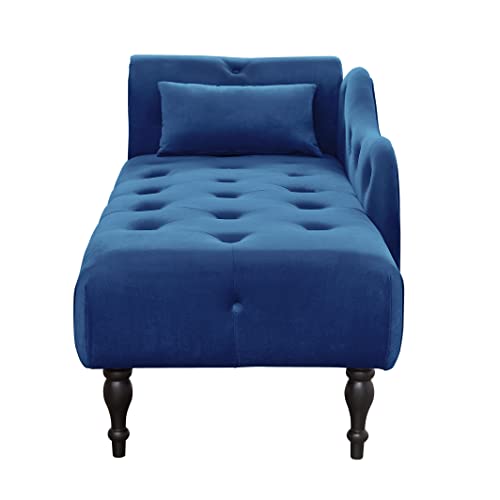 Image of Eafurn 60.6 inch Chaise Lounge Chair Indoor, Oversized Upholstered Sofa Bed for Living Room, Tufted Velvet Sleeper Couch Comfy Recliner Bedroom Reading Seat | Breathable material