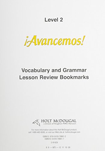 Avancemos + Lesson Review Bookmarks: Cuaderno; Para Hispanohablantes, 2 dos (Spanish Edition) - Image 2