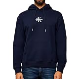 Calvin Klein Jeans Sudadera con capucha Marina Hombre 350 Terry Micro [68f8d67d749b7], azul marino, S