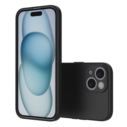 Image of Back Cover Case Compatible for iPhone 15 |Raised Edges Protect Camera & Screen|Slim Fit Back Case for iPhone 15 - Black