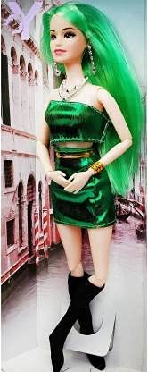 KHYALI Princess Green Foldable Doll Flexible Hands & Legs Only for Your Little Princess Playing Toy for Kids (Pack of 1, Green Colour) (B09VLDHZY4) Amazon Price History, Amazon Price Tracker
