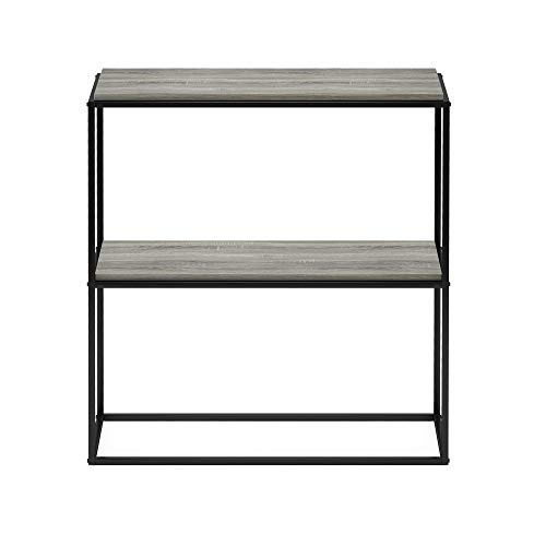Image of Furinno Moretti Modern Wide Stackable Metal Shelf, French Oak Grey