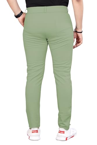 Image of Men's Slim Fit Formal Trousers | Mid-Rise Solid Bottoms with Button Closure | Stylish Office Pants [Pack of 1]