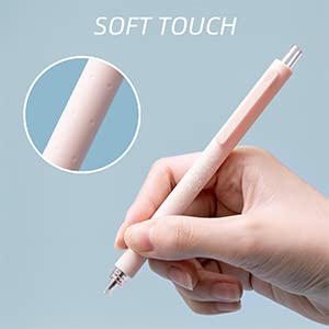 Kaco Gel Ink Pens Aesthetic 6 Pieces Cute Retractable Pens 0.5Mm Fine Point, 4 Black Ink + 2 Pink Ink, Office School Supplies Christmas Holiday Gifts #TOP5
