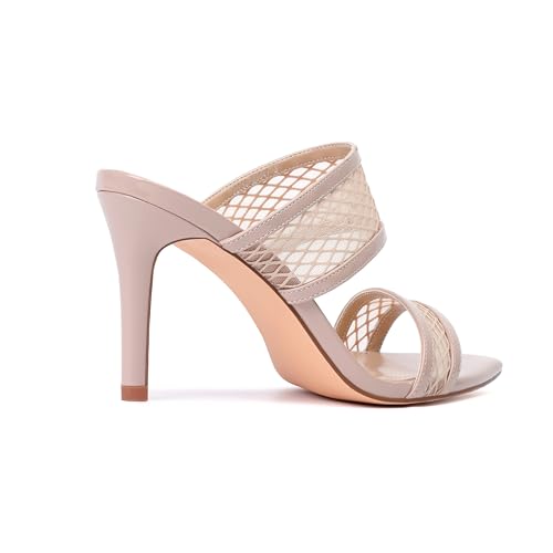 Image of vivianly Clear Pointed Toe Heels Sandals Transparent Strap Stiletto High Heels Slip on Mules for Women