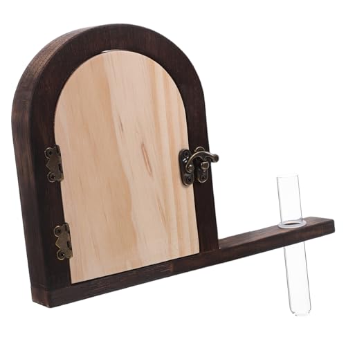 POPETPOP 童話ドア付き木製コンセントカバー 試験管花瓶装飾付き とペットの プラグガード 取り付け簡単で標準ソケット対応 保育室やリビン