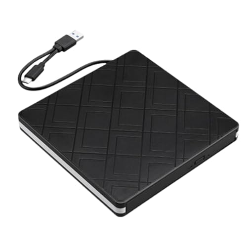 Hangsu Unidad externa portátil de DVD CDs RW con interfaces USB 3.0 y tipo C para copias de seguridad de datos de escritorio y grabación de discos DVDS externa