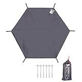 「グランドシート テントシート 六角 レジャーシート 防水 軽量 タープ テントマット ヘキサゴン ワンポールテント用 レジャー用のシート 収納バッグ付き ペグ付き L（270×315cm）」の画像