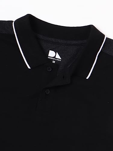 Image of Dennis Lingo Men's Slim fit Solid Black Polo T-Shirt
