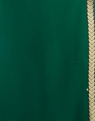 SIRIL Women's Georgette Lace Boarder Saree With Unstitched Blouse Piece