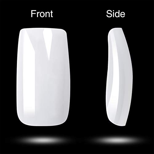 100 Stück Falsche Nägel, Natürlich Künstliche Fingernägel Kunst Nägel Tipps mit Kleber, Nagelfeile und Nagelhautschieber… – Bild 4
