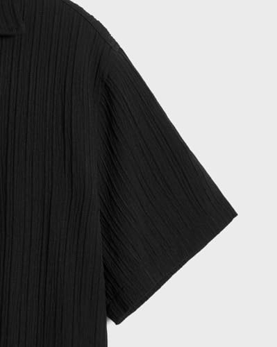 Image of Men's Relaxed Fit Striped Short Sleeve Button-Down Casual Shirt