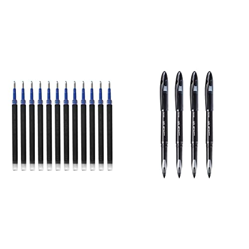 Image of uni-Ball NBGK - 07 Refill & Uniball Air Micro Pen, Set of 4 - Black (UBA 188 M)
