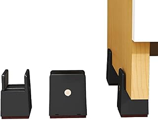 AIRUJIA Upgraded Adjustable Chair Risers with Screw Clamp, 2 Inch Lift Heavy Duty Bed Risers for Sofa Desk Table Cabinet, Fits Square Chair Leg Diameter from 1 to 1.5 Inch, (2 Pieces, Black)