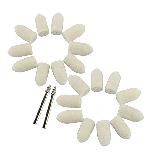 20Pcs Luo ke Wool Polishing Wheel Compressed Wool Felt Buffing Kit For Rotary Tool With 3 mm Shank (10mm bullet shape) 20Pcs Luo ke Wool Polishing Wheel Compressed Wool Felt Buffing Kit For Rotary Tool With 3 mm Shank (10mm bullet shape)