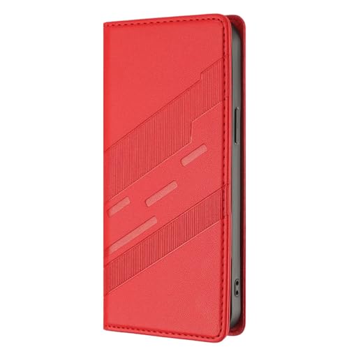 Funda de piel para Samsung Galaxy Z Fold 3, Samsung Galaxy Z Fold 3, funda con tarjetero, funda para teléfono móvil, funda de piel con tapa, funda protectora para teléfono móvil, color rojo
