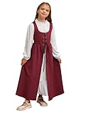 Scarlet Darkness Girls Halloween Costume Renaissance Faire Dress Child Costume Two Piece Set Red Size 10
