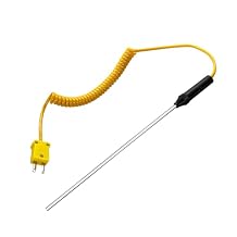 1 Pcs K Type Thermocouple Probe, Handheld Temperature Sensor Thermocouple Probe Stainless Steel Probe K Type Sensor High Temperature Thermocouple -50 to 400C TP15