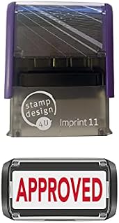 Imprint 11 38 x 14mm Approved Self Inking Rubber Stamp in Red Ink, Stamp Design 4U