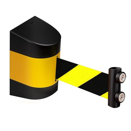 CAIFEXUE Attraction Retractable Belt Barrier,2/3/5/10M Optional,Queuing Safety Tape Cordon with Mounting Accessories/a/10M/32Ft