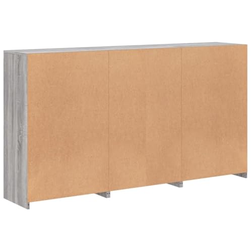Credenza Cassettiera Mobile Contenitore Organizer Cucina Soggiorno Soggiorno Con Luci A Led Sonoma 181,5 X 37 X 100 Cm Grigio 02_0030061 - 5