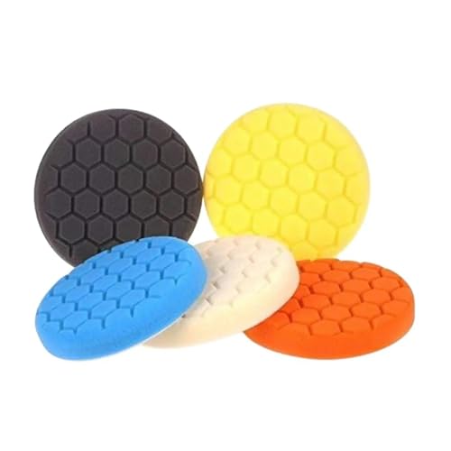 5Pcs Polishing Pad Kit 3/4/5/6/7 Inch Car Foam Buffing Pads Automobile Sponge Durable Buffer Mat Dremel For Glass Polisher(B 7in