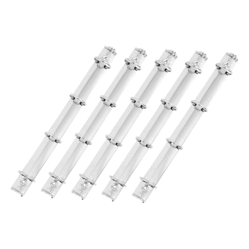 KALLORY 5Pcs Metal Binder Notebook Document Organizer with Metal Binding Clips for School and Office Streamlined Storage Silver