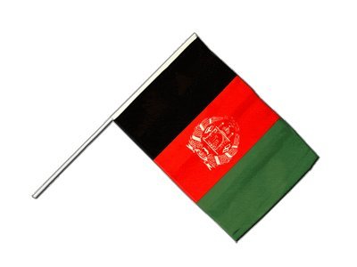 Drapeau Afghanistan avec hampe 60x90 cm pavillon en tissu pour mât de cérémonie