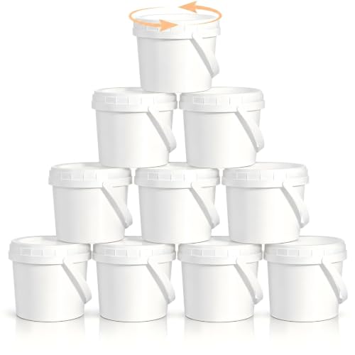 ASEVAT 10 Pack Screw Top Food Storage Containers with Lids, 33oz White Plastic Jars for Kitchen Pantry Organization – Opaque Dry Food Canisters for Flour, Sugar, Rice & Slime – BPA Free & Stackable