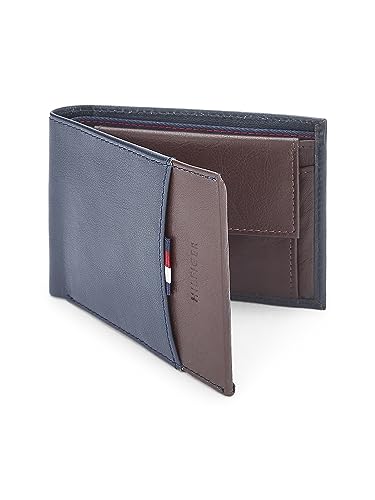 TOMMY HILFIGER Mudcreek Leather Global Coin Wallet for Men - Brown & Tan, 4 Card Slots 2 314PSNh70XL