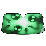 Spooky Aliens Car Windshield Sun Shades Truck Sunshade Window Sun Visor Cover Keep Your Vehicle Cool Reflective UV Rays Protector for Car Truck SUV