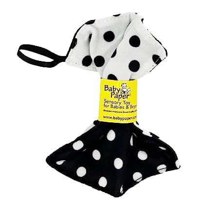 Image of Original Baby Paper - Crinkle Teether and Sensory Toy for Babies and Infants | White Black Dot | Non-Toxic, Washable | Great for Baby Showers