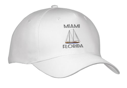 Youth Baseball Cap - Miami Florida nautical sailboat souvenir a popular sailing destination Creative Studios – Florida