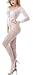 Rozegaga Womens Sexy Large Scale Swirl Pattern Crotchless Fishnet Bodystocking (White)