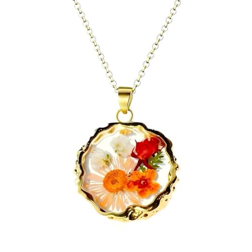 Elondra Birth Flower Necklaces for Women Pendant Necklaces Handmade Birth Month Flower Boho jewelry November Birthday Gifts for Women Girls Teens Best Friend