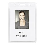 Office Depot Plastic Badge Holders, 2 1/2in. x 3 1/4in., Vertical, Pack Of 12, 67820