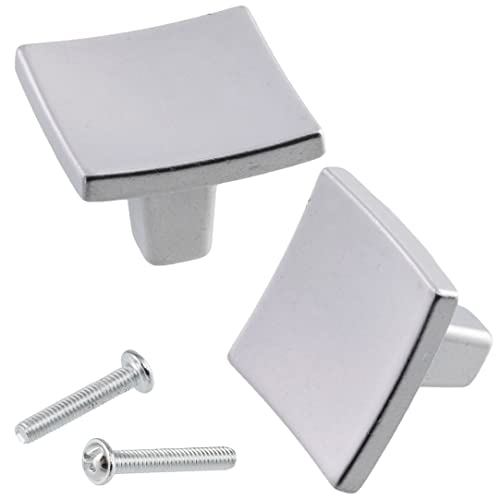 AERZETIX - C64416 - Lot de 2 Boutons carrés pour porte de meuble hauteur 27/20 mm - poignée armoire placard tiroir décoration intérieur cuisine salon assemblage - en...