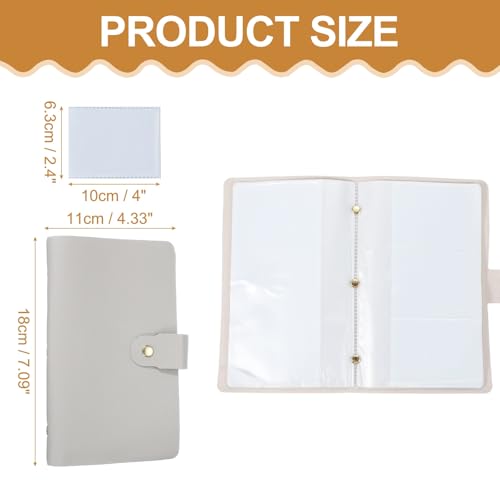 uxcell Leather Professional Credit Card Holder, 40 Slots Business Card Organizer for Men and Women, Multifunctional Credit Card Protective Case, Store Cards and Prevent Loss(Grey)2