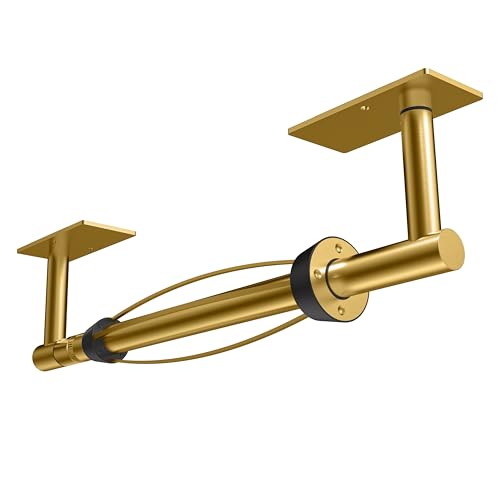 Image of RUACQ Paper Towel Holder Under Cabinet, One Hand Tearing Paper Towel Holder with Damping Effect, Wall Mount & Adhesive Stainless Steel Paper Roll Holder for Kitchen Bathroom (Brushed Gold)