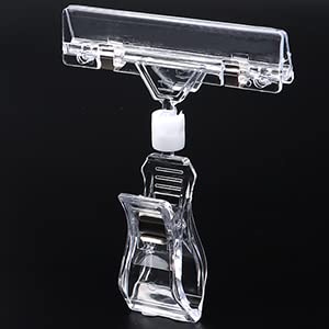 50 Stück Kunststoff Drehbare Schilderhalter, Preisschild Klammer, Halterung für Preisschilder, Display Clip Halter, Preisschild Clip, Merchandise Schild Clip, Kunststoff Preisschilder Obst Drehbar
