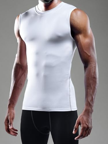 Image of NELEUS Men's 3 Pack Athletic Compression Under Base Layer Sport Tank Top