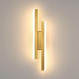 Riserva Lampa ścienna Led do wnętrz 16 W, 1800 lm, kreatywna długa równoległa nowoczesna lampa ścienna 3000 K, ciepłe światło, akrylowa oprawa ścienna do salonu, sypialni, schodów, korytarza (złota)