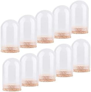 LOVIVER 10Pcs Glass Hemisphere Cloche Bell Succulent Air Plant Covers with Cork