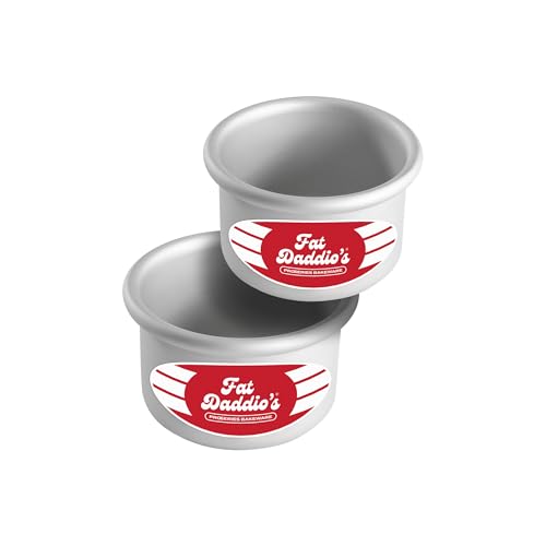 Fat Daddio's PRD-32SET - Moldes redondos de aluminio anodizado para tartas, 3 x 2 pulgadas, juego de 2