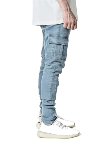 Mens Skinny Jeans Slim Fit Stretchy Designer Trendy Fashion Tapered Denim Cargo Pants2