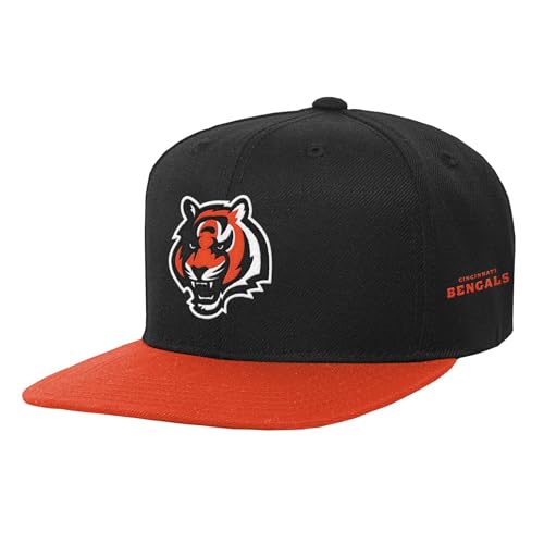 Outerstuff NFL Kids Youth 8-20 Official 2-Tone Snapback Hat Cap (US, Alpha, One Size, Cincinnati Bengals)
