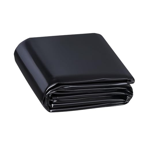 JEDAL HDPE Bâche D'étang Noir Liner Imperméable 1x1.5m 2x8.5m 4x9.5m 7x7.5m 10x12.5m 15x15m Doublure D'étang Imperméable Membrane pour Bassin À Koï, Piscine(Size:1x1.5m/3x5ft)